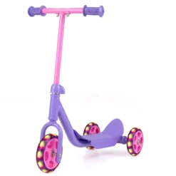 Roller Kinder Dreirad Kinderroller mit Leuchtenden LED-Rädern für Kinder ab 2 Jahren Lila