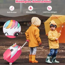 Rollkoffer Hartschalen-Handgepäck für Kinder 33 x 22 x 45 cm Rosa