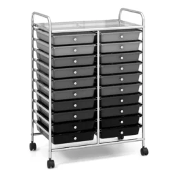 Rollwagen mit 20 Stapelbaren Schubladen & Metallgestell Rollcontainer Badrollwagen