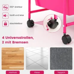 Rollwagen mit 15 stapelbaren Schubladen Rollcontainer Beistellwagen mit 15 Schubladen
