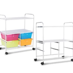 Rollwagen 4 Schubladen Bad Rollcontainer Küchenwagen mit Rollen 58,5 x 37 x75 cm