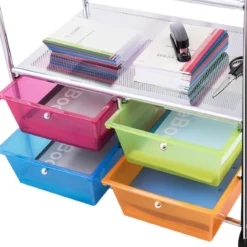 Rollwagen 4 Schubladen Bad Rollcontainer Küchenwagen mit Rollen 58,5 x 37 x75 cm