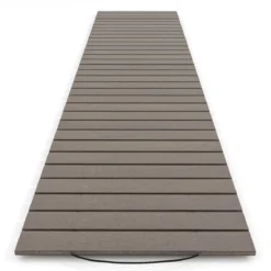 Rollweg aus HDPE 242 x 55cm Gehweg ausrollbar Gartenweg wetterfest Gehwegplatte Trittplatte für Hochzeit Grau