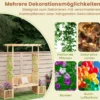 Rosenbogen mit Bank & 2 Pflanzkübel Holz 2-Sitzer Gartenbank mit Rankhilfe Gartenbogen Natur
