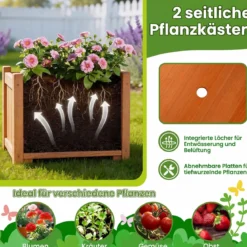 Rosenbogen mit 2 Pflanzkasten Blumenbogen aus Tannenholz Gartenbogen mit Rankgitter 183x18x210 cm