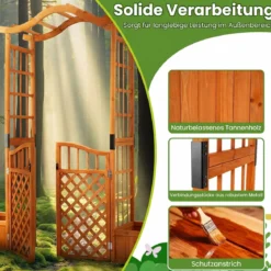 Rosenbogen mit 2 Pflanzkasten Blumenbogen aus Tannenholz Gartenbogen mit Rankgitter 183x18x210 cm