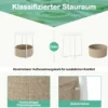 Rund Beistelltisch mit Aufbewahrungskorb Klein Sofatisch Modern Couchtisch Nachttisch Weiß
