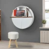 Runder Waschtisch zur Wandmontage Wandklapptisch Schminktisch 72 x 72 x 15 cm Weiß