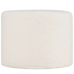 Runde Sitzpouf 45 x 35 cm weiche Ottomane mit Schaumstofffüllung & Loop-Garn-Stoff Beige