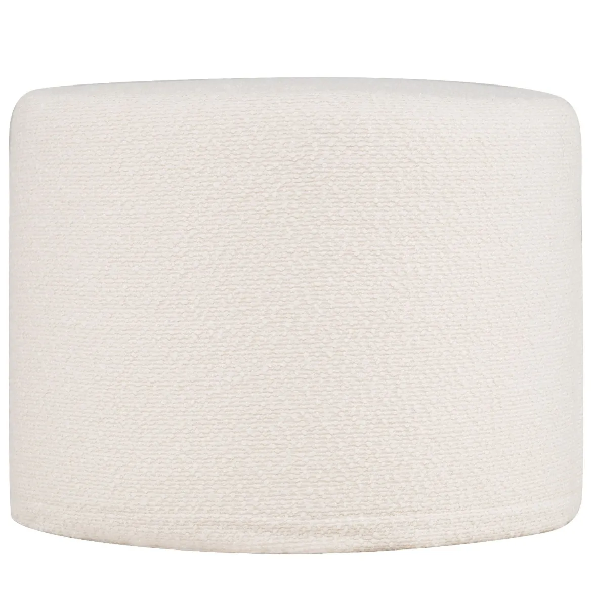 Runde Sitzpouf 45 x 35 cm weiche Ottomane mit Schaumstofffüllung & Loop-Garn-Stoff Beige