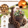 Rustikaler Holz-Dreirad-Blumenkübel Fässer-Blumentopf-Wagen mit Ablauflöch für Gemüse- Kräuteranbau Kaffee