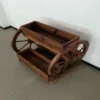 Rustikaler Holz-Wagen-Blumenkasten 2-stufiges Hochbeet mit 3 Pflanzkästen mit Drainagelöchern Karbonisiert