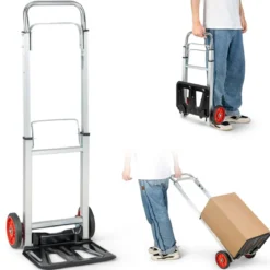 Sackkarre Transportkarre mit Teleskopgriff & Klappbarer Ladefläche