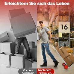Sackkarre Transportkarre mit Teleskopgriff & Klappbarer Ladefläche