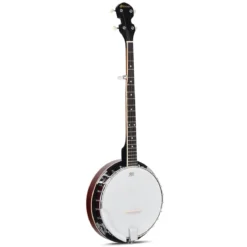 5-saitiges Banjo mit 3 Plektren Braun Holz 33,5 x 10,5 x 97 cm