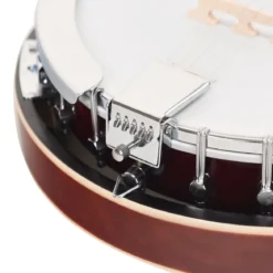 5-saitiges Banjo mit 3 Plektren Braun Holz 33,5 x 10,5 x 97 cm