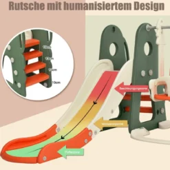 Schaukelgerüst Rutschen- und Schaukel-Set für Kleinkinder 172 x 182 x 108-120 cm Orange