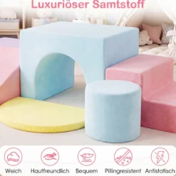 Schaumstoff Bausteine 6-Teilige Weiche Schaumstoffbausteine aus Samt Indoor Softbausteine