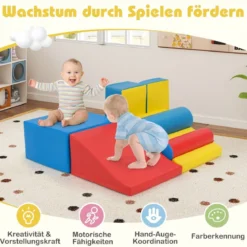 Schaumstoff-Kletterblöcke für Kleinkinder 7-teiliges Softspielzeug-Set mit Klettverschlüssen zum Krabbeln