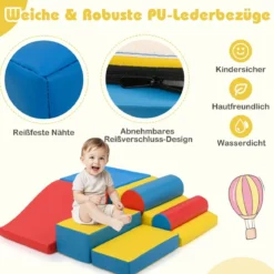 Schaumstoff-Kletterblöcke für Kleinkinder 7-teiliges Softspielzeug-Set mit Klettverschlüssen zum Krabbeln