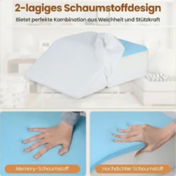 Schaumstoff Venenkissen Beinhochlagerung Abnehmbar Waschbar Orthopädisch für Füße Knie Weiß