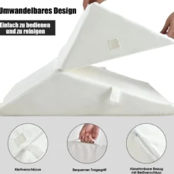 Schlafkissen aus Memory Foam Bettkeil-Kissen Schlafkissen 58 x 50,5 x 36 cm Weiß
