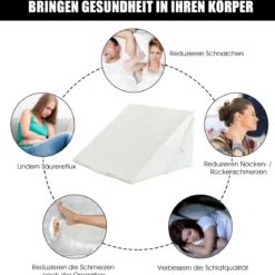Schlafkissen aus Memory Foam Bettkeil-Kissen Schlafkissen 58 x 50,5 x 36 cm Weiß