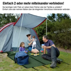 Schlafmatte selbstaufblasbar mit Kissen und Tragetasche Camping Wandern Reisen