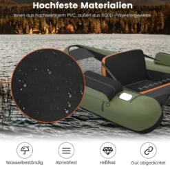 Schlauchboot Angelboot Aufblasbarer Schwimmreifen mit Gurten 136 x 105 x 53 cm Grün