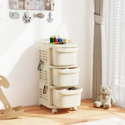 Schmaler Nischenschrank auf Rollen Nischenregal mit 3 Schubladen & Pegboard Nischenwagen