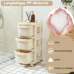 Schmaler Nischenschrank auf Rollen Nischenregal mit 3 Schubladen & Pegboard Nischenwagen