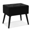 Schminkhocker mit Stauraum Polsterhocker mit Aufklappbarem Gepolstertem Sitz Schwarz