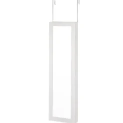 Schmuckschrank für Tür und Wandmontage Ganzkörperspiegel Spiegel mit Aufbewahrungsregalen 30 x 8,5 x 129,5 cm Weiß