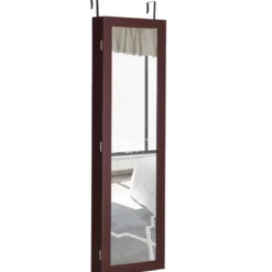 Schmuckschrank Spiegelschrank Wandspiegel 31,5 x 8,7 x 110 cm Braun