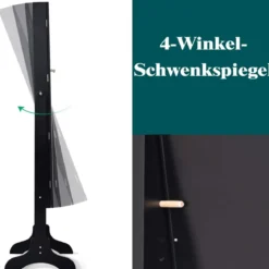 Schmuckschrank stehend Spiegelschrank abschließbar Schmuckregal mit Spiegel Schwarz