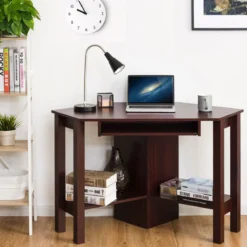 Schreibtisch Computerschreibtisch Computertisch Eckschreibtisch Winkelschreibtisch Braun