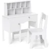 Schreibtisch Kinder mit Stuhl Kinderschreibtisch mit Schublade Schrank & Regal 79 x 34 x 91cm Weiß