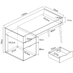 Schreibtisch mit offenem Fach und Schrank Computertisch Holz Bürotisch modern 120 x 55 x 78 cm Braun