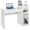Schreibtisch mit Schublade & offenen Regalen Computertisch aus Holz 102 x 50 x 82 cm Weiß