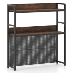 Schreibtischregal mit Stecktafel & Metallrahmen Tischregal Schreibtisch Aufsatzregal Bücherregal