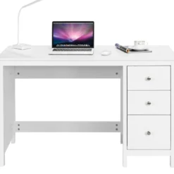 Schubladen-Computertisch Schreibtisch für Zuhause und Büro mit Schubladen 120 x 50 x 75 cm Weiß