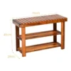 Schuhregal mit Sitzbank & 2 Ablagen Schuhschrank aus Holz Schuhständer 70 x 28 x 45 cm