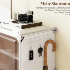 Schuhregal 10-stöckiger Schuhschrank mit herausnehmbaren Regalen stapelbare Schuhboxen für 40 Paar Schuhe