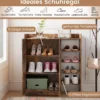 Schuhschrank mit 3-Fach Verstellbaren Regalböden & 2 Türen & 5 Offenen Regalen Braun