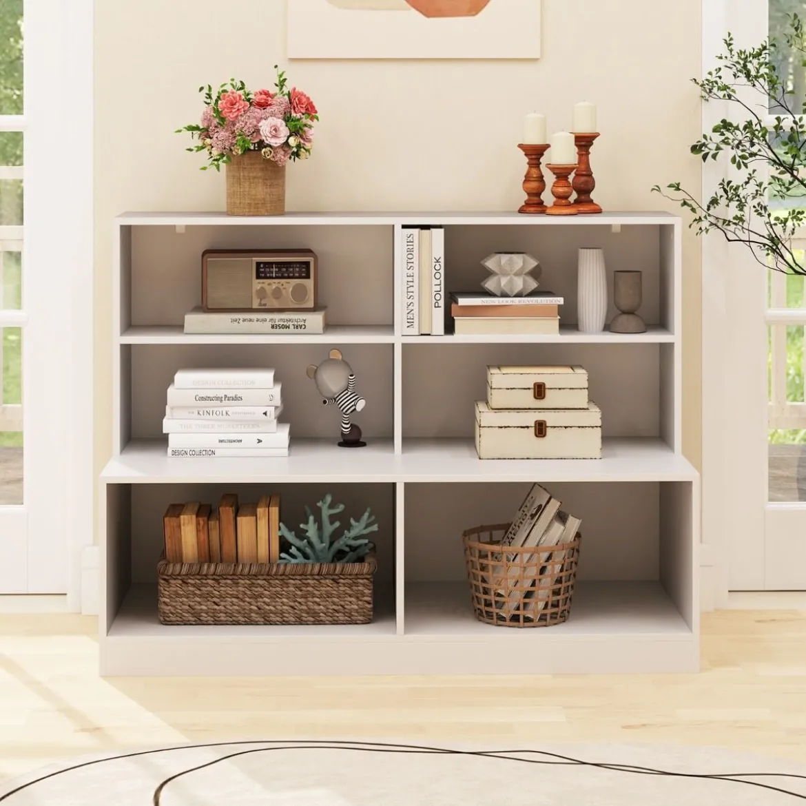 Schuhschrank mit 6 Fächern 2-in-1-Kombination aus Regal & Schuhbank Moderner Schuh Organizer