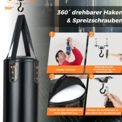 Schwerer Boxsack für Erwachsene 4 in 1 Boxsack hängend mit 12OZ Boxhandschuhen