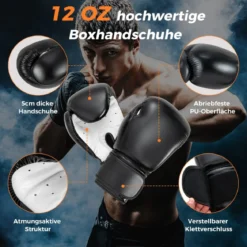Schwerer Boxsack für Erwachsene 4 in 1 Boxsack hängend mit 12OZ Boxhandschuhen