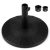 Schwerer Sonnenschirmständer Schirmständer in Rattanoptik mit 2 Adaptern für Schirmstöcke von 38/48 mm