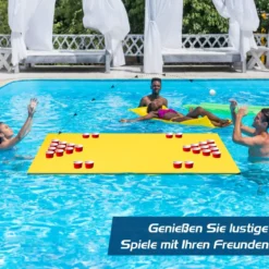 Schwimmender Bier pong-Tisch schwimmender Mehrzwecktisch 176 x 90 x 3,5 cm Gelb + Blau