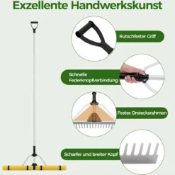 Schwimmender Weed-See-Rechen mit 36-Zinken-Rechenkopf 600 cm Wurfseil 92 x 12 x 156-230 cm